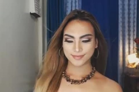 asian tgirl Jerking Her weenie In Room Solo Masturbation