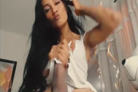 large wang latin chick shemale Teasing And Jerking