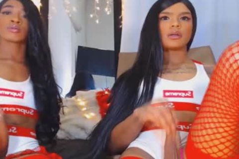 Twin ladyboy Giving Each Other A wild handjob