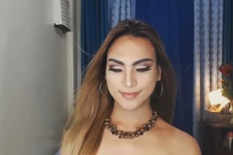 nasty oriental shemale Maturbates Her Hard cock