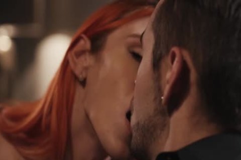 busty Redheaded Caucasian Tbabe Aspen Brooks drills Her dude Dante
