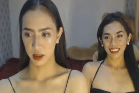 asian Skinny sheboys Double rod blow job job