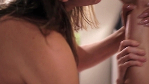 Trans Sensual - Cumshot in company with Ashley Lane in the bed