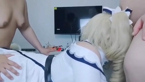 Super sleazy sleazy costume Asia ladyboy With Two fat D
