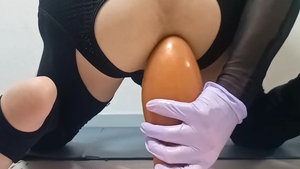 Sissy-Kuroko biggest butthole-plug